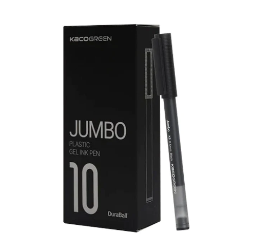 A Pack of 10 Kacogreen Jumbo K6 Gel Pen Black ink 
