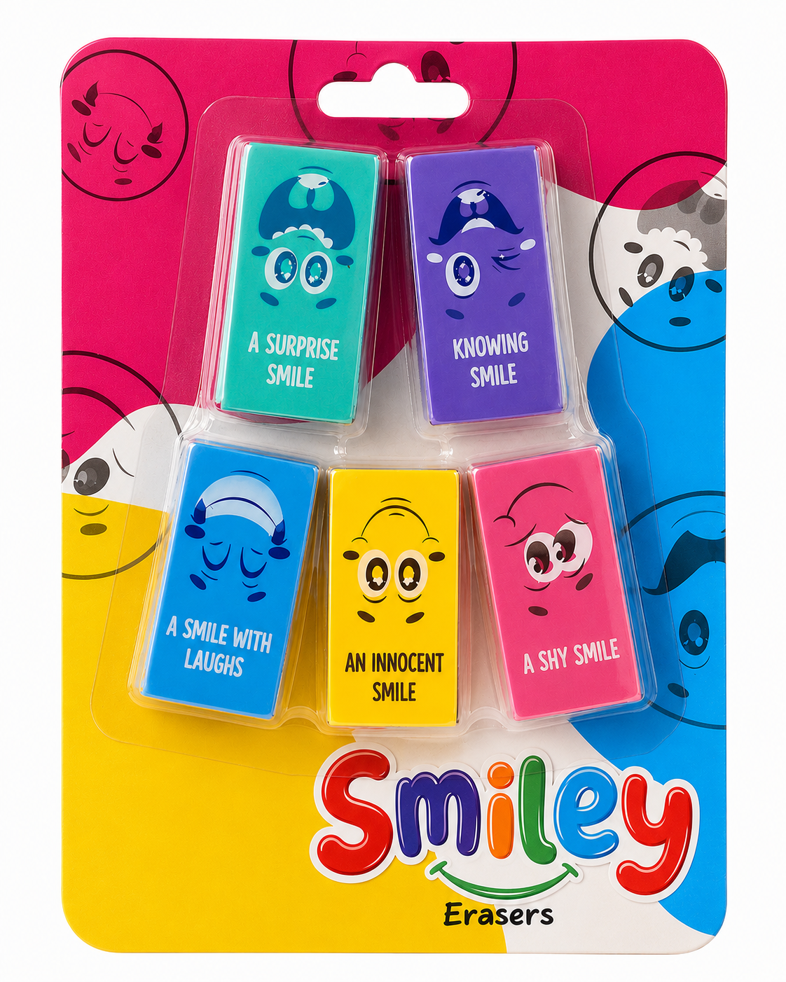Nataraj Smiley Erasers Set of 5 – Soft & Dust-Free Pencil Erasers Bbag | India’s Best Online Stationery Store