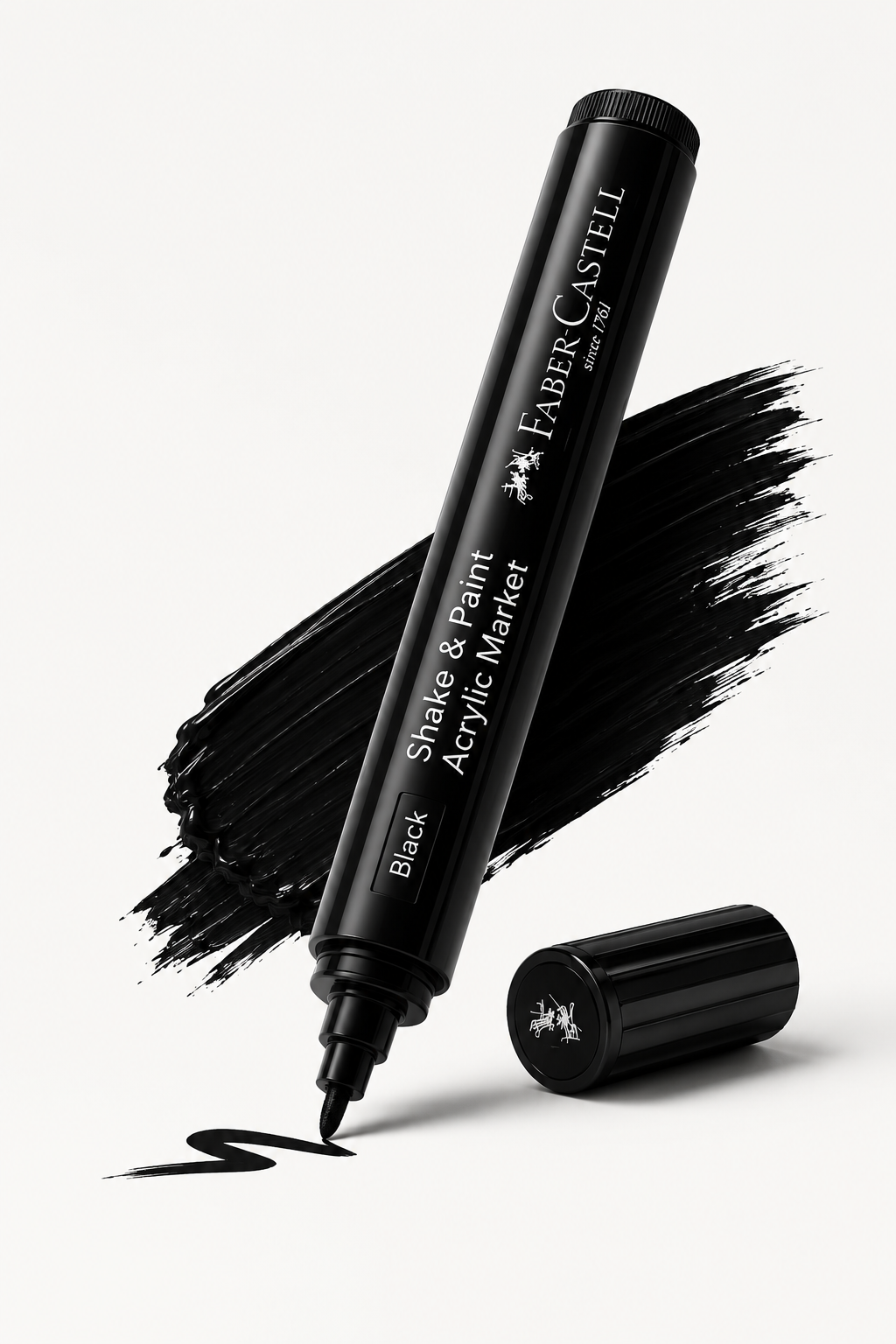 Faber-Castell Acrylic Paint Pen Black , Professional Multi-Surface Marker Bbag | India’s Best Online Stationery Store