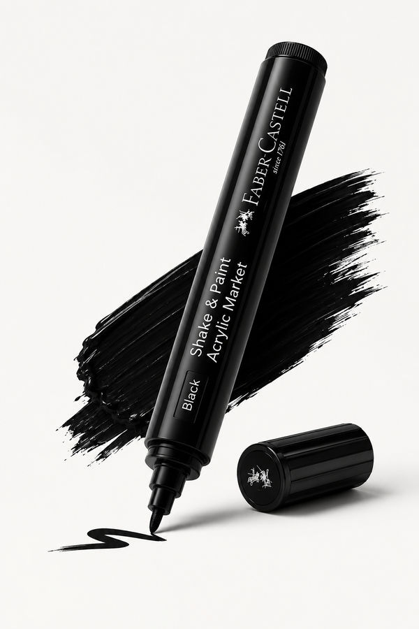 Faber-Castell Acrylic Paint Pen Black , Professional Multi-Surface Marker Bbag | India’s Best Online Stationery Store