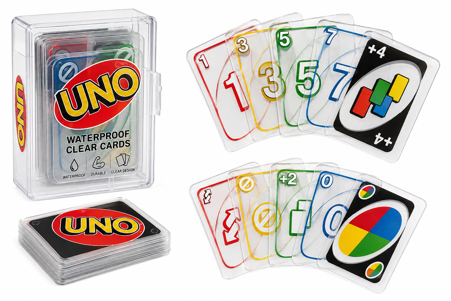 Waterproof Clear UNO Cards – Durable Transparent Playing Card Game Set Bbag | India’s Best Online Stationery Store