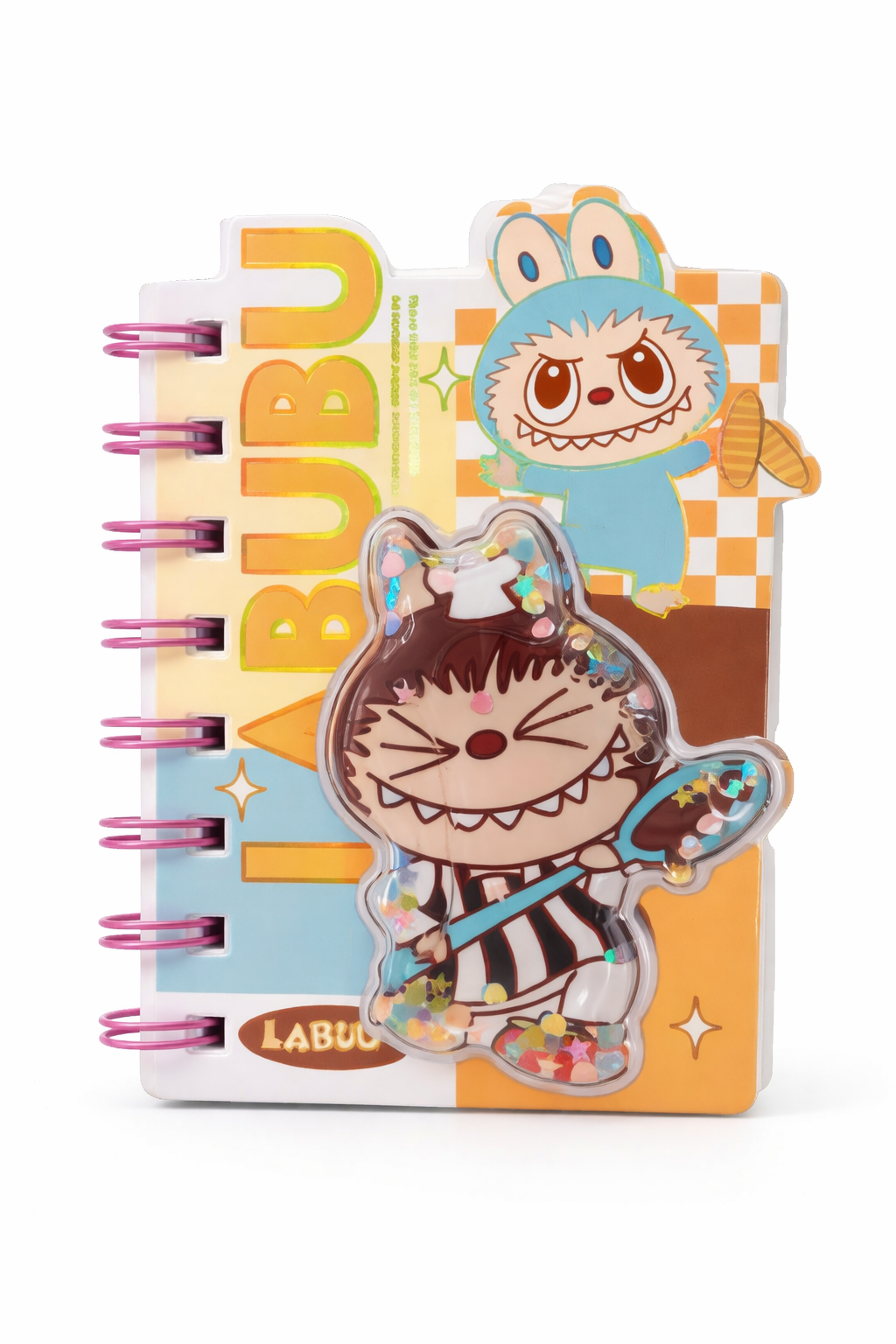 Labubu Cartoon Spiral Notebook with Glitter Cover for Kids Bbag | India’s Best Online Stationery Store