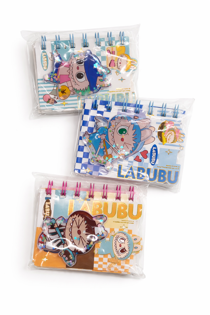 Labubu Cartoon Spiral Notebook with Glitter Cover for Kids Bbag | India’s Best Online Stationery Store