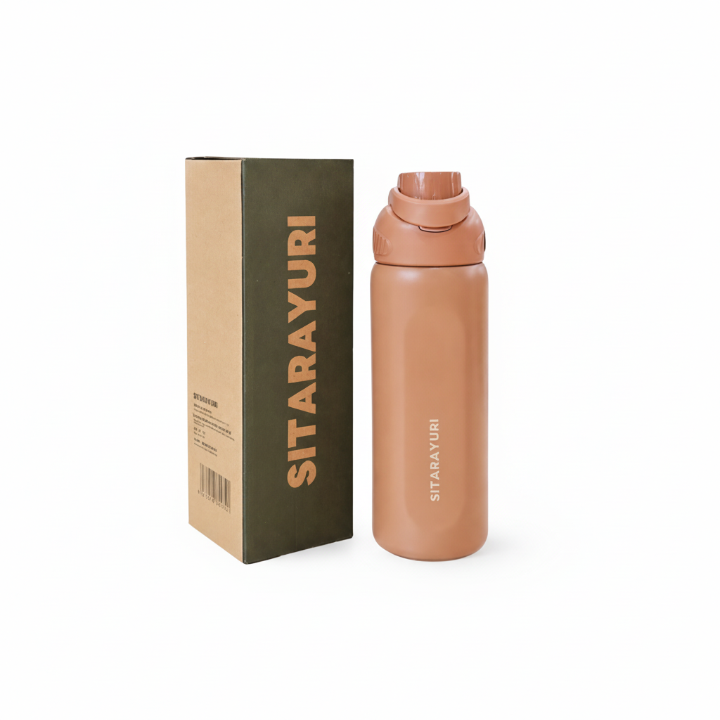 SITARAYURI 580ml Dual Drink Insulated Bottle with Straw & Sip Bbag | India’s Best Online Stationery Store