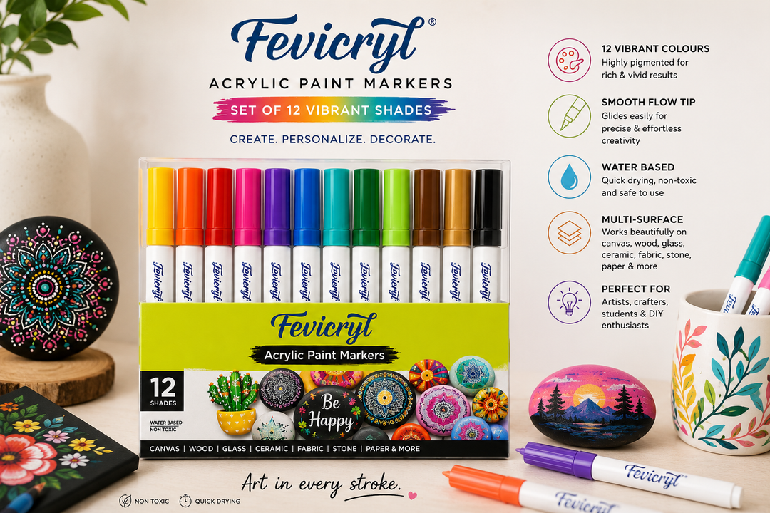 Fevicryl Acrylic Paint Marker Set for Artists &amp; DIY Projects Bbag | India’s Best Online Stationery Store |