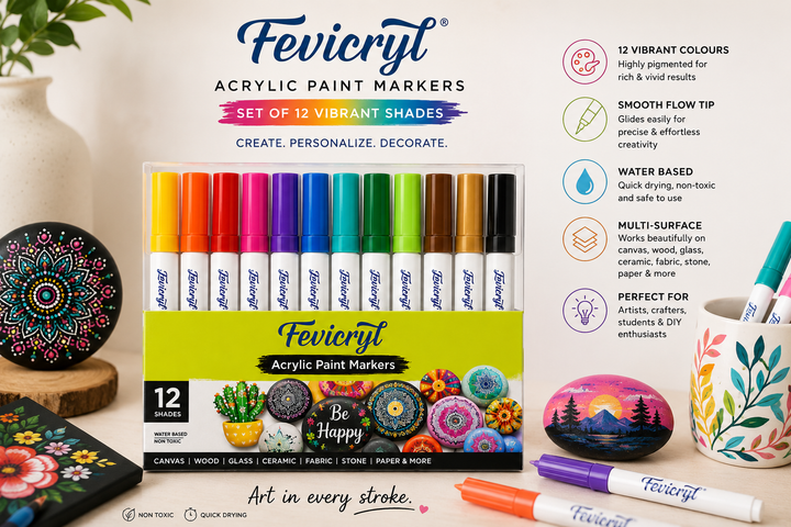 Fevicryl Acrylic Paint Marker Set for Artists &amp; DIY Projects Bbag | India’s Best Online Stationery Store |