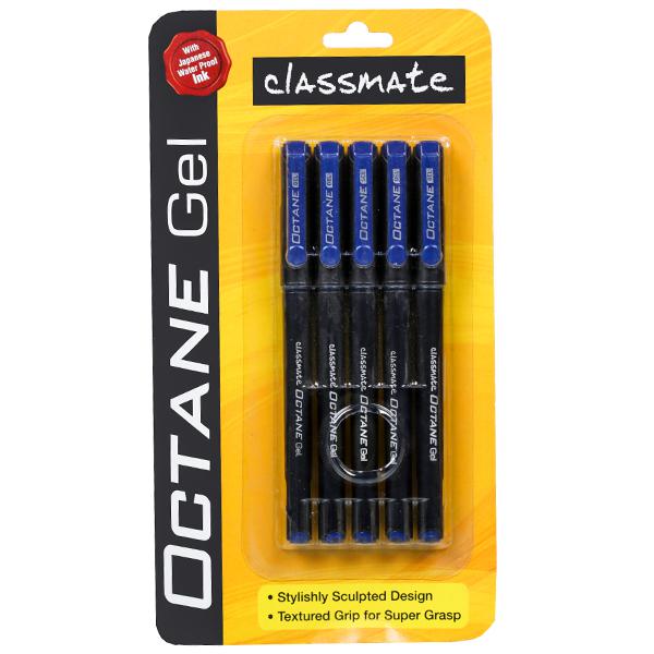 A Pack of 5 Pcs of Classmate Octane Gel Pen  with Japanese ink 