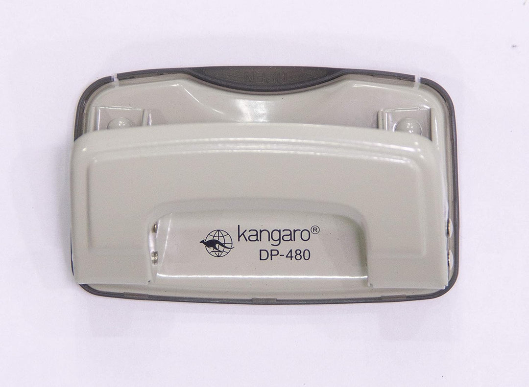 Light Grey Kangaro Paper Double Punch DP-480 with Puching diameter of  5.5mm