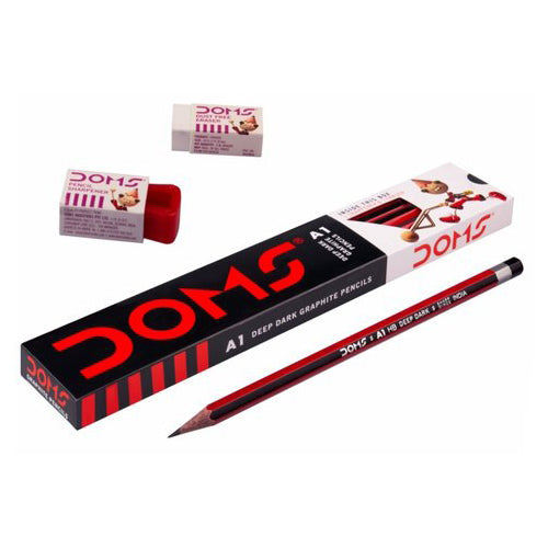 DOMS A1 Deep Dark Graphite Pencil - Bbag | India’s Best Online Stationery Store