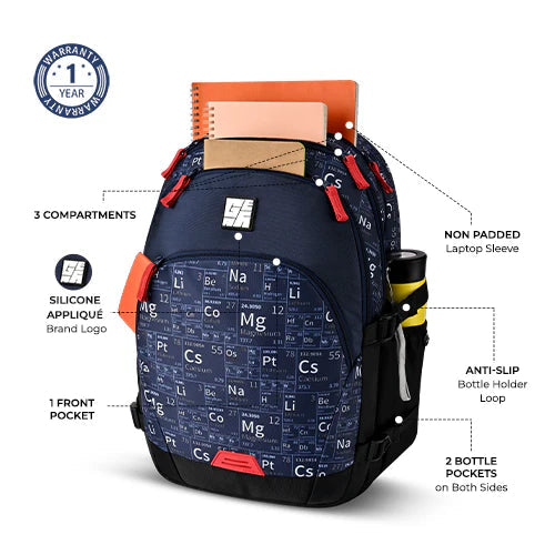 Gear Educator 19 Inch Laptop Backpack Navy Red Bbag | India’s Best Online Stationery Store