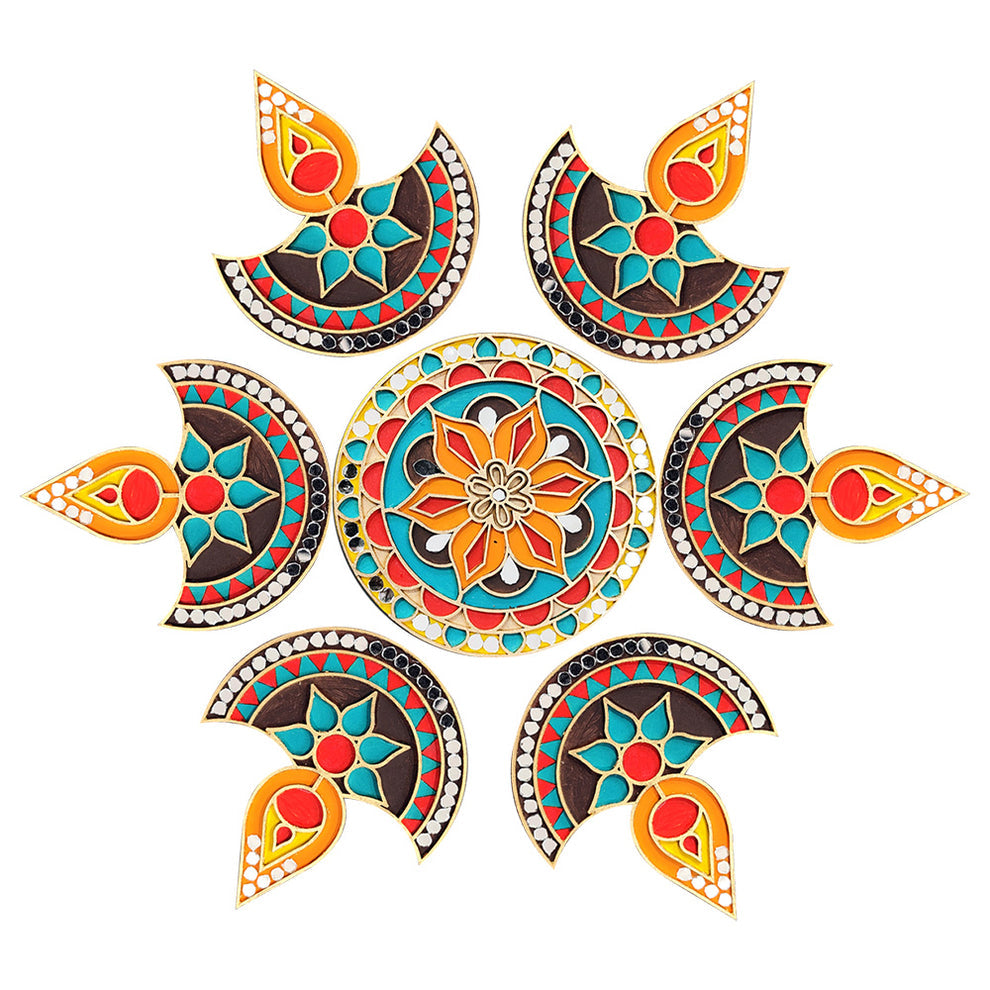 iCraft Festive DIY Rangoli Kit (DIYA MANDALA-FB 44)