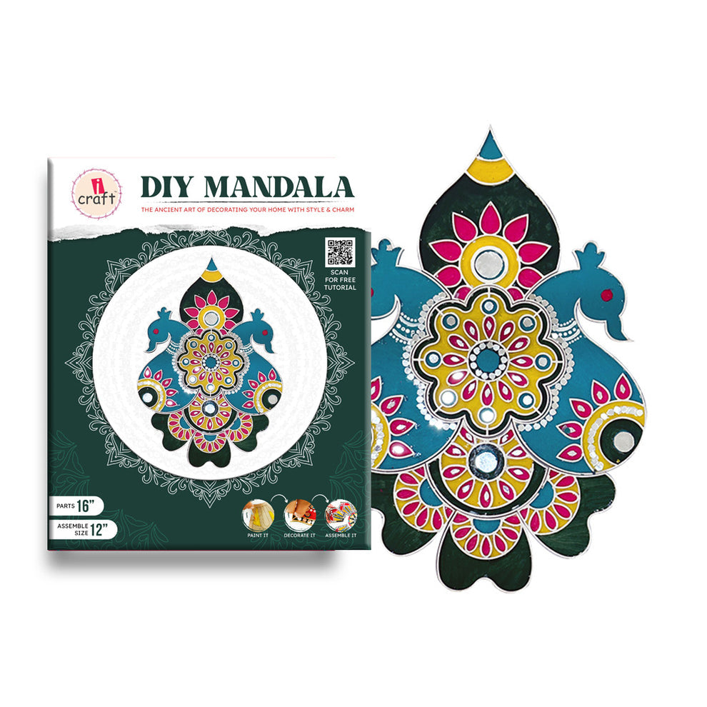 iCraft Festive DIY Rangoli Kit (MOTIF PEACOCK-FB 50)