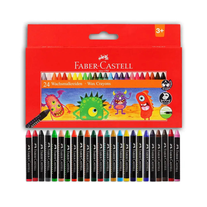 Faber-Castell Wachsmalkreiden Wax Crayons, Pack of 24