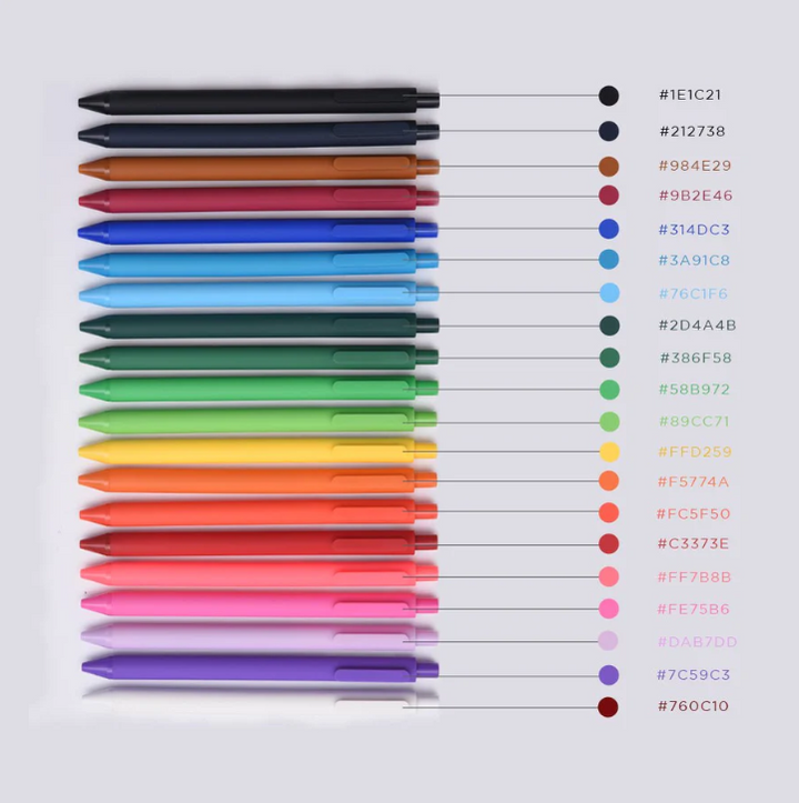 20 Pieces of Multi Colour Kacogreen Pure Gel Ink Pens 0.5mm