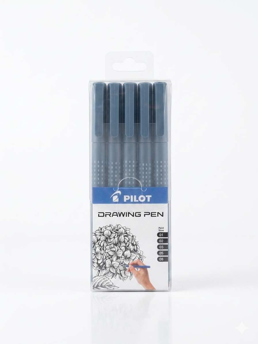 Pilot Fineliner Drawing Pen Set , Assorted Tip Sizes for Precision Art Bbag | India’s Best Online Stationery Store