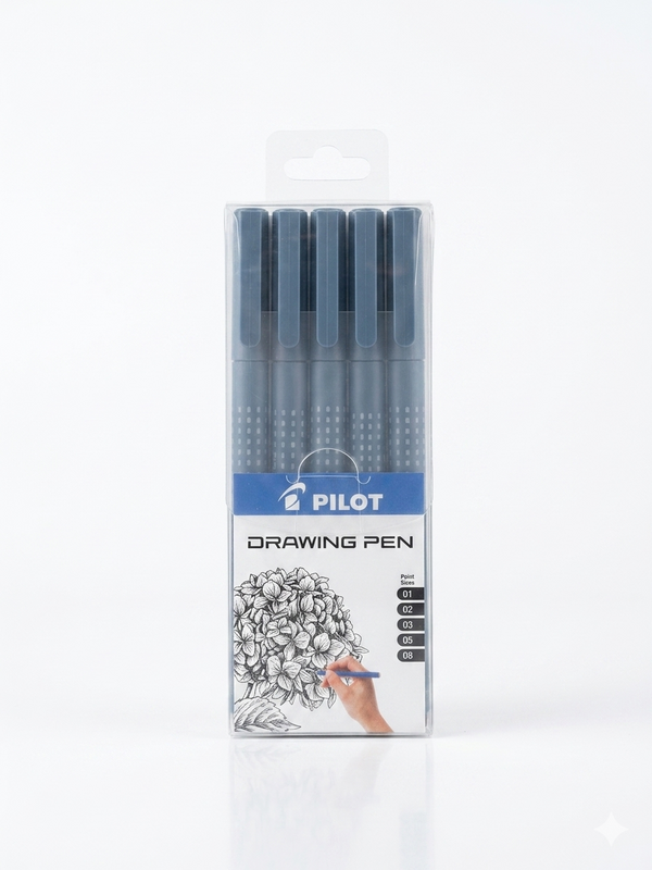 Pilot Fineliner Drawing Pen Set , Assorted Tip Sizes for Precision Art Bbag | India’s Best Online Stationery Store