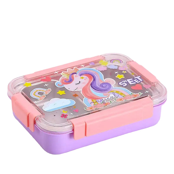 Kids Bento Lunch Box 3 Compartment Stainless Steel Leakproof Tiffin Bbag | India’s Best Online Stationery Store