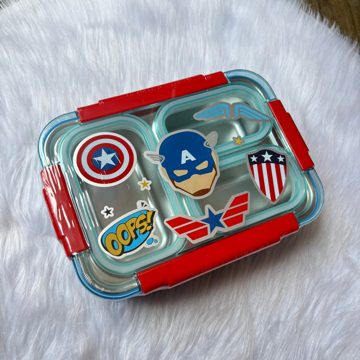 Marvel Kids Lunch Box 3 Compartment Stainless Steel Bento Tiffin Bbag | India’s Best Online Stationery Store