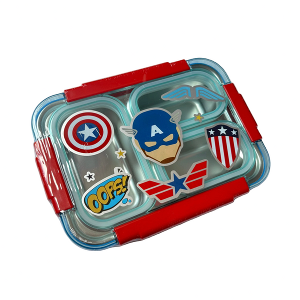 Marvel Kids Lunch Box 3 Compartment Stainless Steel Bento Tiffin Bbag | India’s Best Online Stationery Store