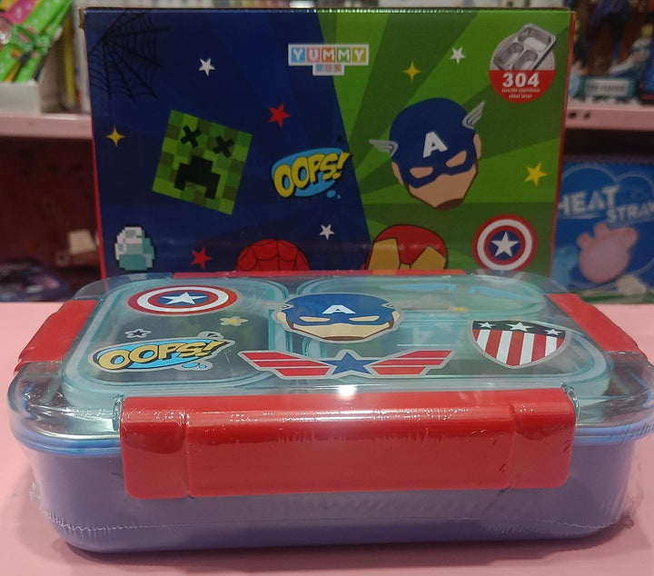 Marvel Kids Lunch Box 3 Compartment Stainless Steel Bento Tiffin Bbag | India’s Best Online Stationery Store