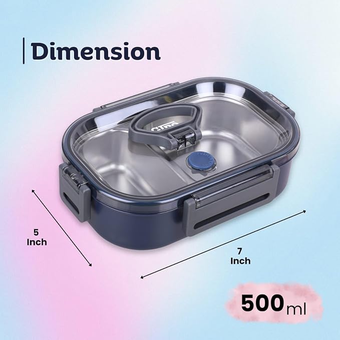 GIBO  Stainless Steel Lunch Box – 2 Compartment Leakproof Tiffin Bbag | India’s Best Online Stationery Store