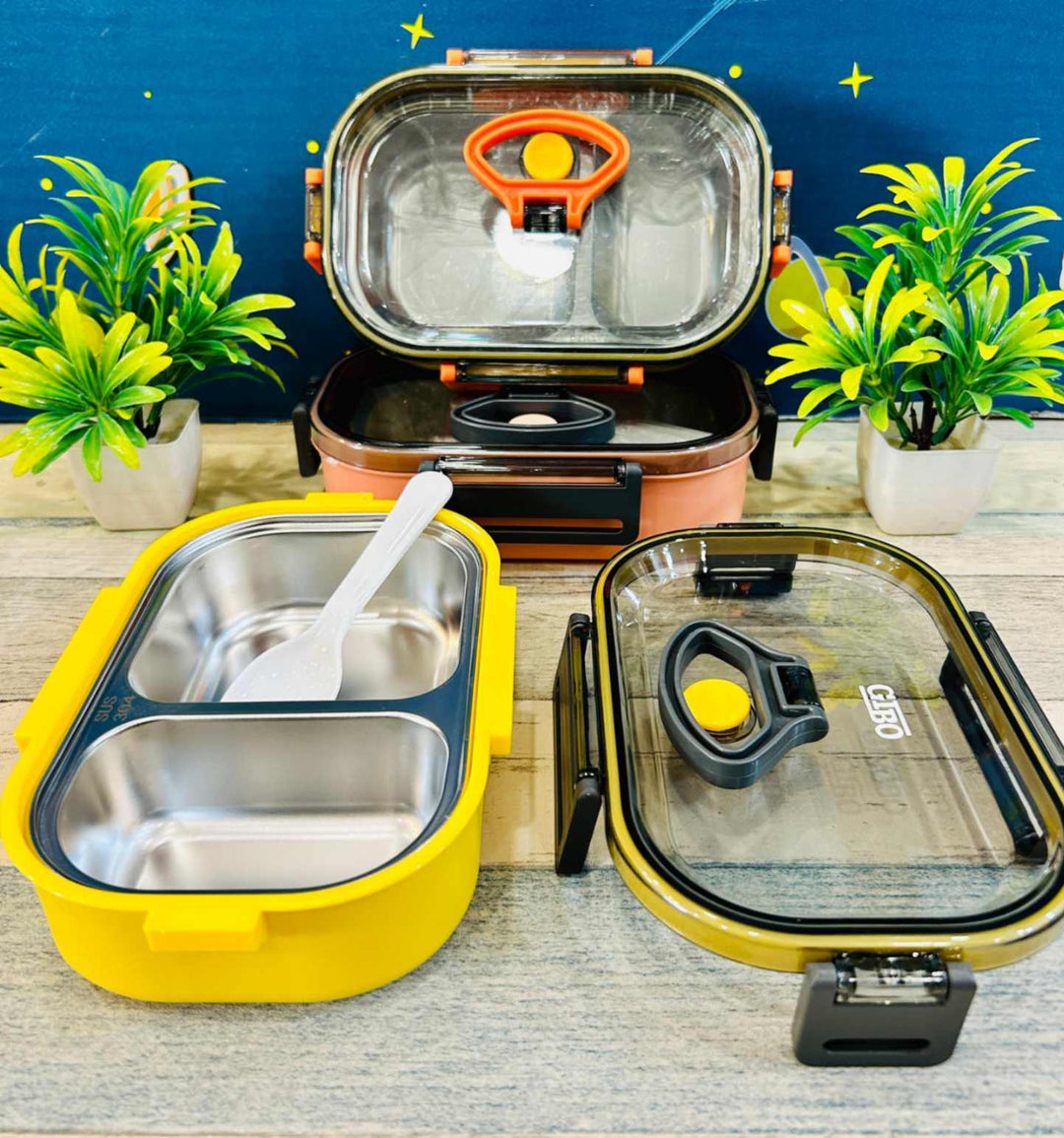 GIBO  Stainless Steel Lunch Box – 2 Compartment Leakproof Tiffin Bbag | India’s Best Online Stationery Store