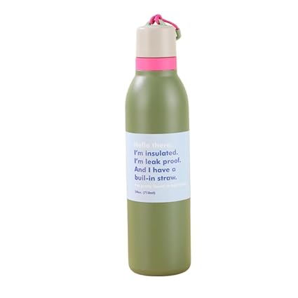 Insulated Water Bottle with Straw Lid 710ML Leak Proof Stainless Steel Bottle Bbag | India’s Best Online Stationery Store