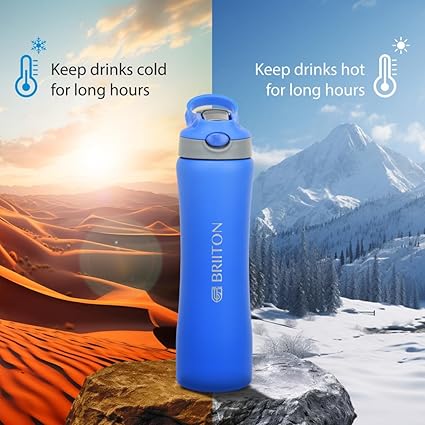 Briiton Hipster Water Bottle 750ml 24H Hot & Cold Stainless Steel Bottle Bbag | India’s Best Online Stationery Store