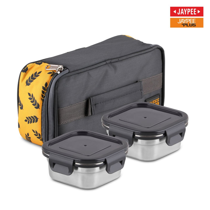Jaypee Storelock Lunch Box Set of 2 Stainless Steel Containers with Bag Bbag | India’s Best Online Stationery Store
