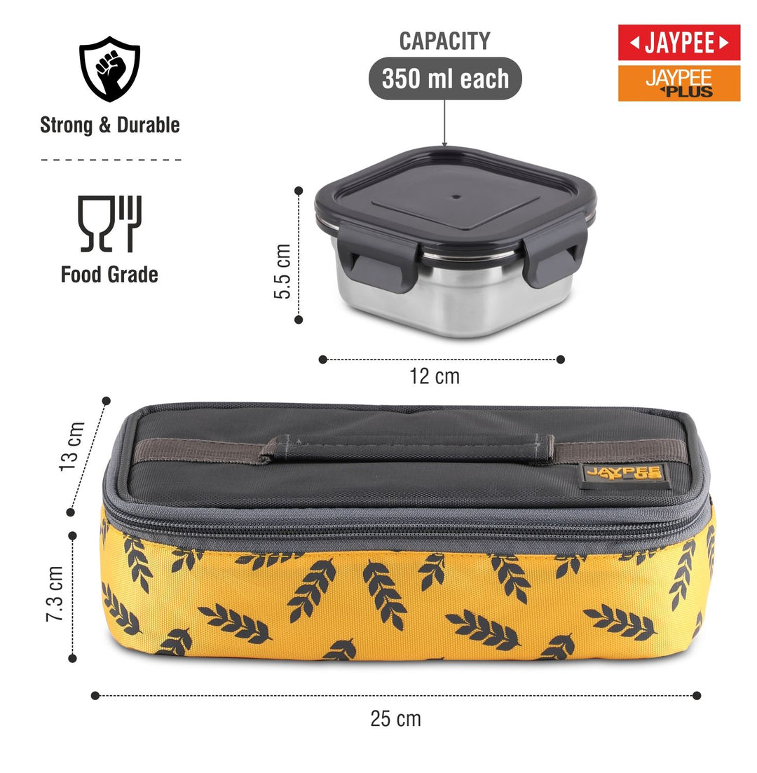 Jaypee Storelock Lunch Box Set of 2 Stainless Steel Containers with Bag Bbag | India’s Best Online Stationery Store