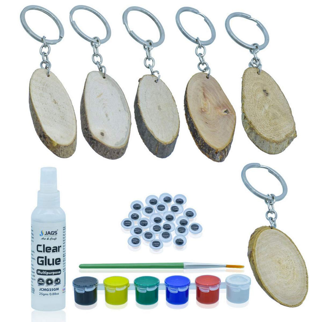 JAGS JWDK00 Wooden DIY Keychain Kit – Custom Craft Set – Bbag