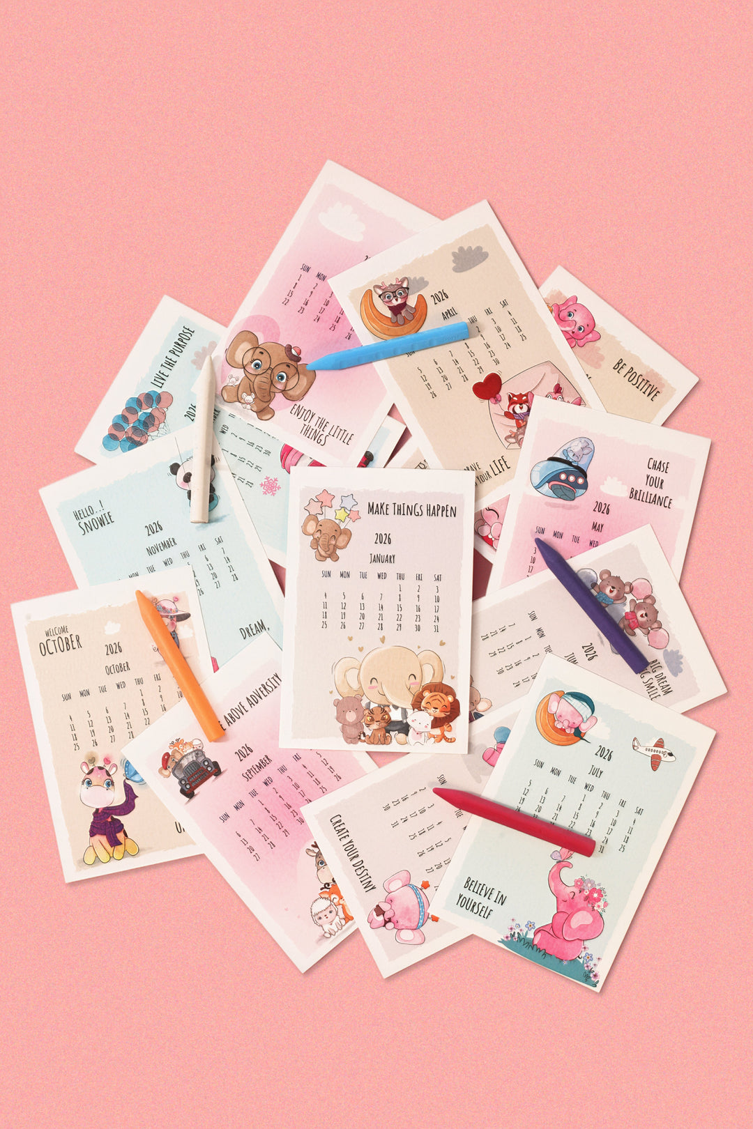 Creative Convert Cartoon Animal Print Desk Calendar Creative Convert