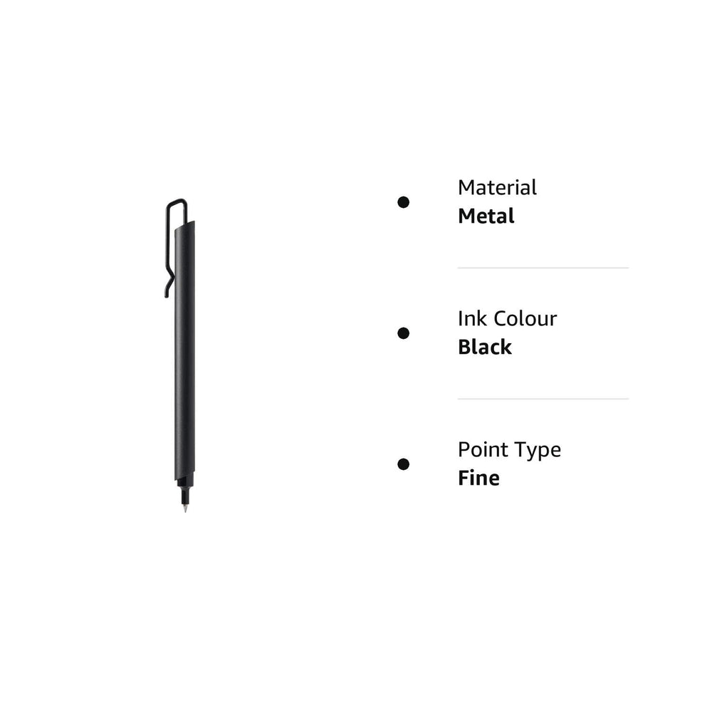 Metallic Material Black Ink 0.5mm Tip Kacogreen Klip Metal Gel Pen 