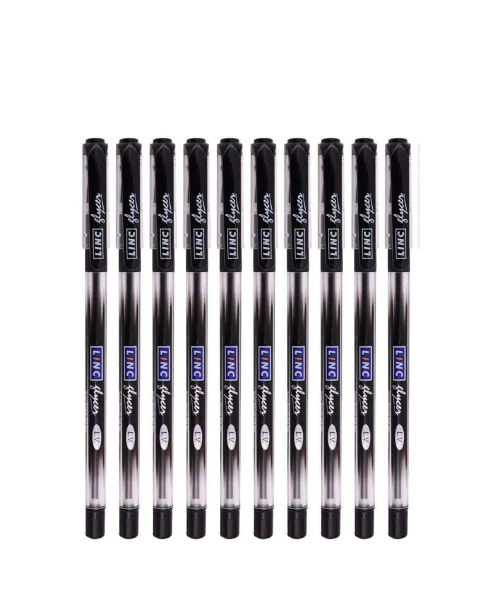 10 units of black Linc Glycer Ball Pen 0.6mm