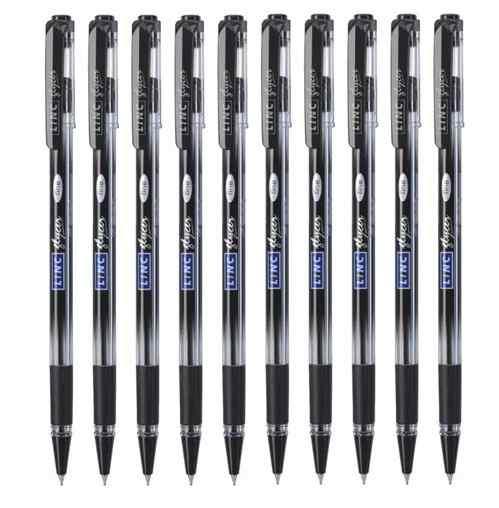 10 units of black Linc Glycer Ball Pen 0.6mm uncaped 