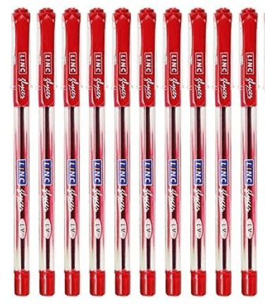 10 units of Red Linc Glycer Ball Pen 0.6mm