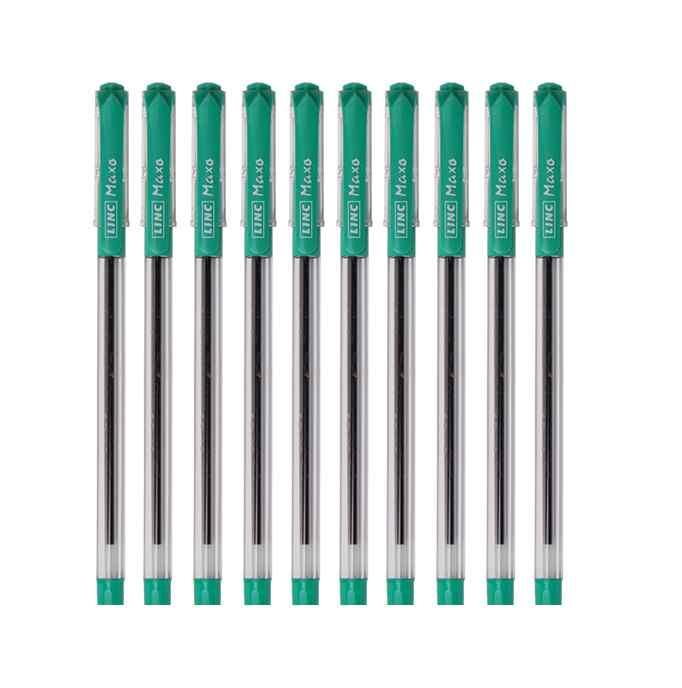 10 green Linc Maxo Fine Ball Pen 0.7mm