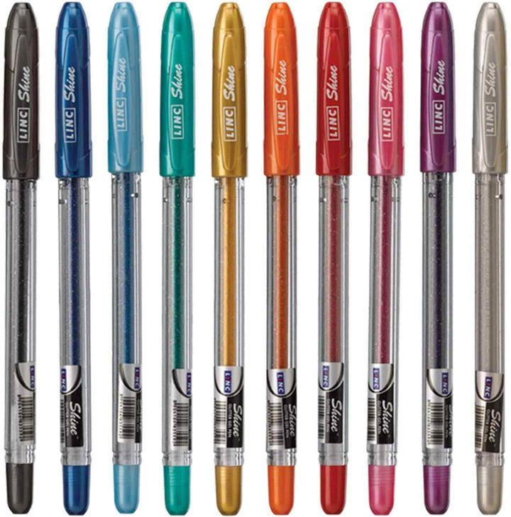 Linc Shine Glitter Gel Pen set of 10 multicolour glitter gel pen