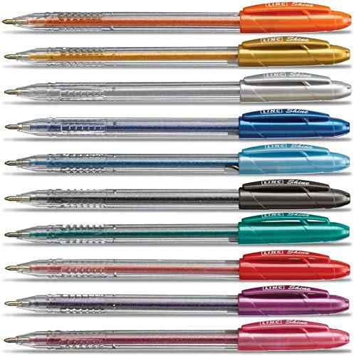 Linc Shine Glitter Gel Pen - orange, gold, silver, dark blue, light blue, black, green, red, purple, pink colour glitter gel pen