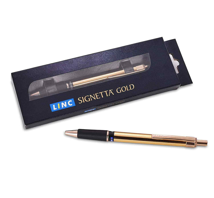 Linc Signetta Gold Ball Pen - Blue colour ink