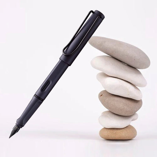 Lamy OE2 Fountain Pen Safari Steel Black M / bbag indias best online store