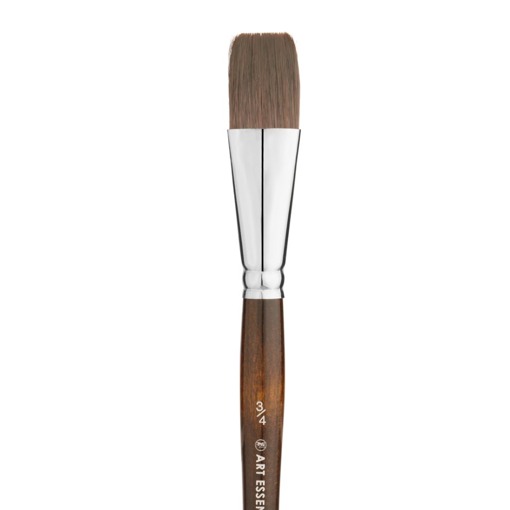 Art Essentials Kazan Synthetic Squirrel Hair Brush for Watercolour, Gouache and Ink - Series 12016 - Flat - Short Handle - Size: 3/4 inch