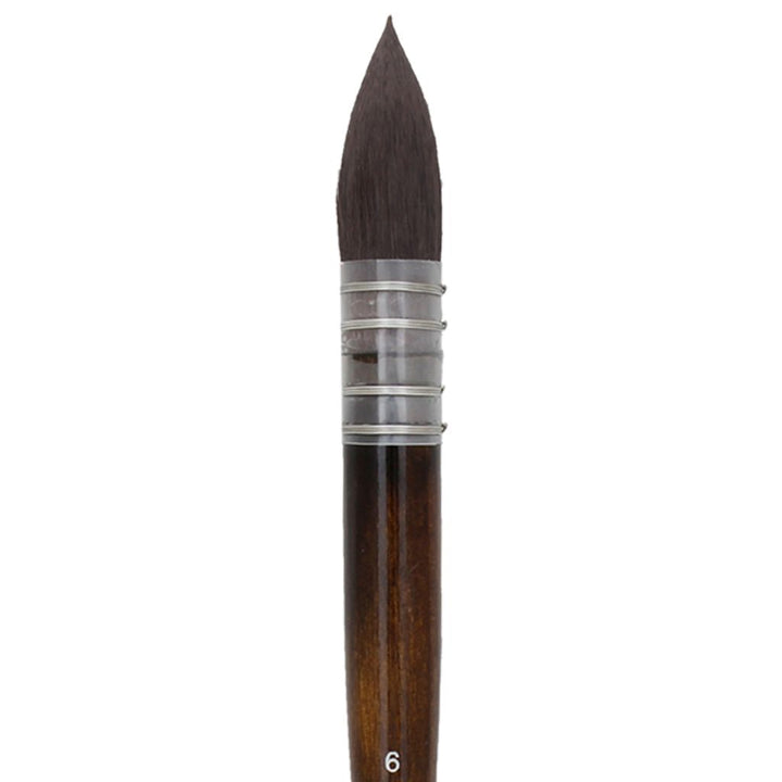Art Essentials KAZAN Synthetic Squirrel Hair Brush - Series 2703 - Quill Mounted Mop - Short Handle - Size: 6