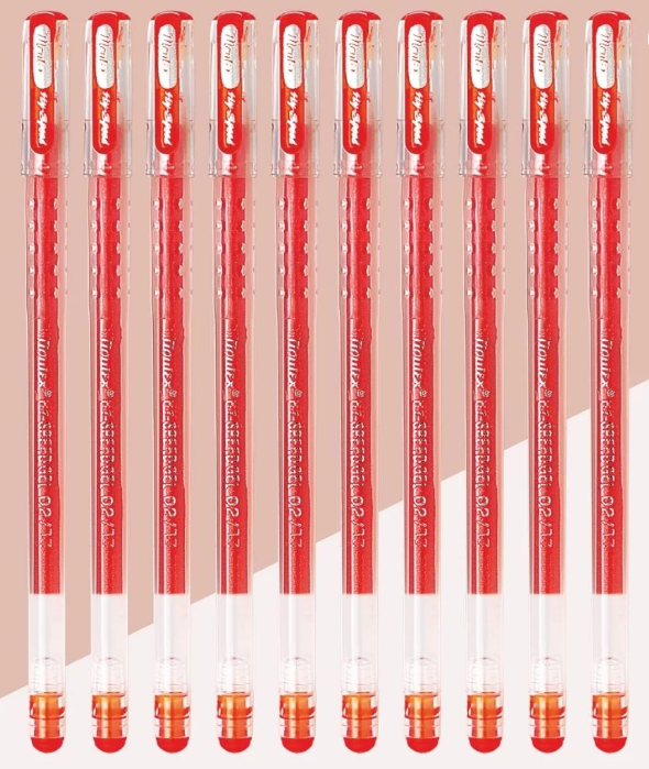 10 Red Montex Hy Speed-Grip Gel Pen