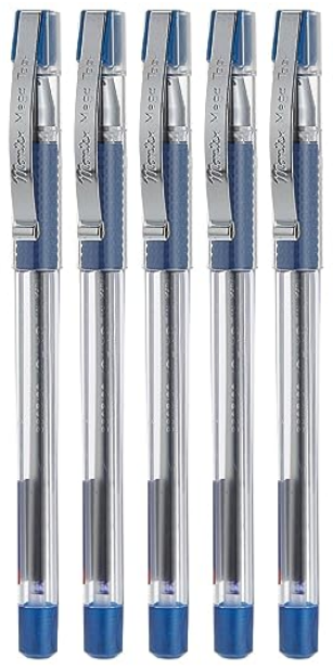 5 Pcs of Blue  Montex Mega Top Ball Pen