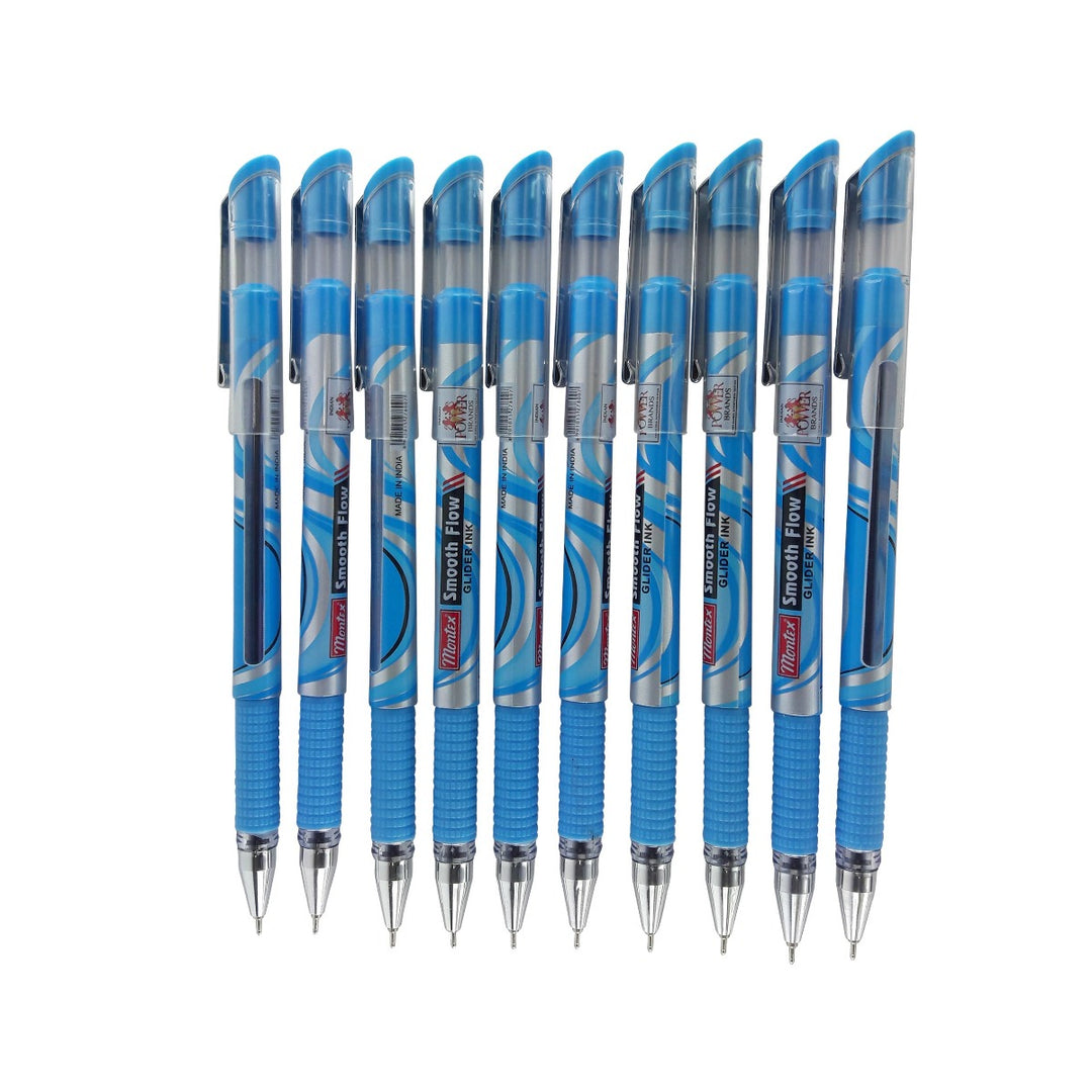 10 Pcs of Blue Montex Smooth Flow Ball Pen