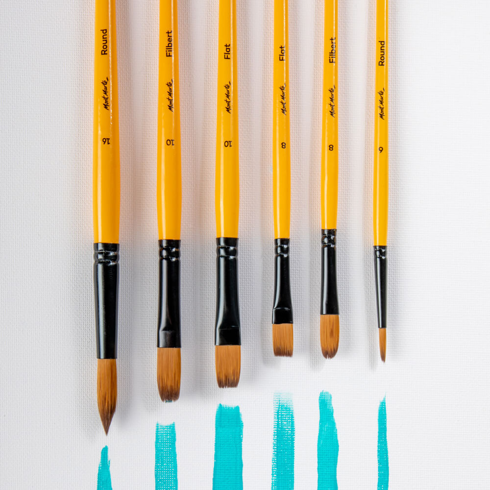 Monte Marte Acrylic Brushes Signature 6pc – Perfect for Artists