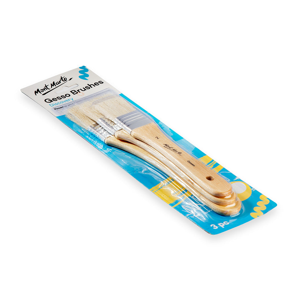 Gesso Brushes Discovery 3pc - Perfect for Priming & Painting