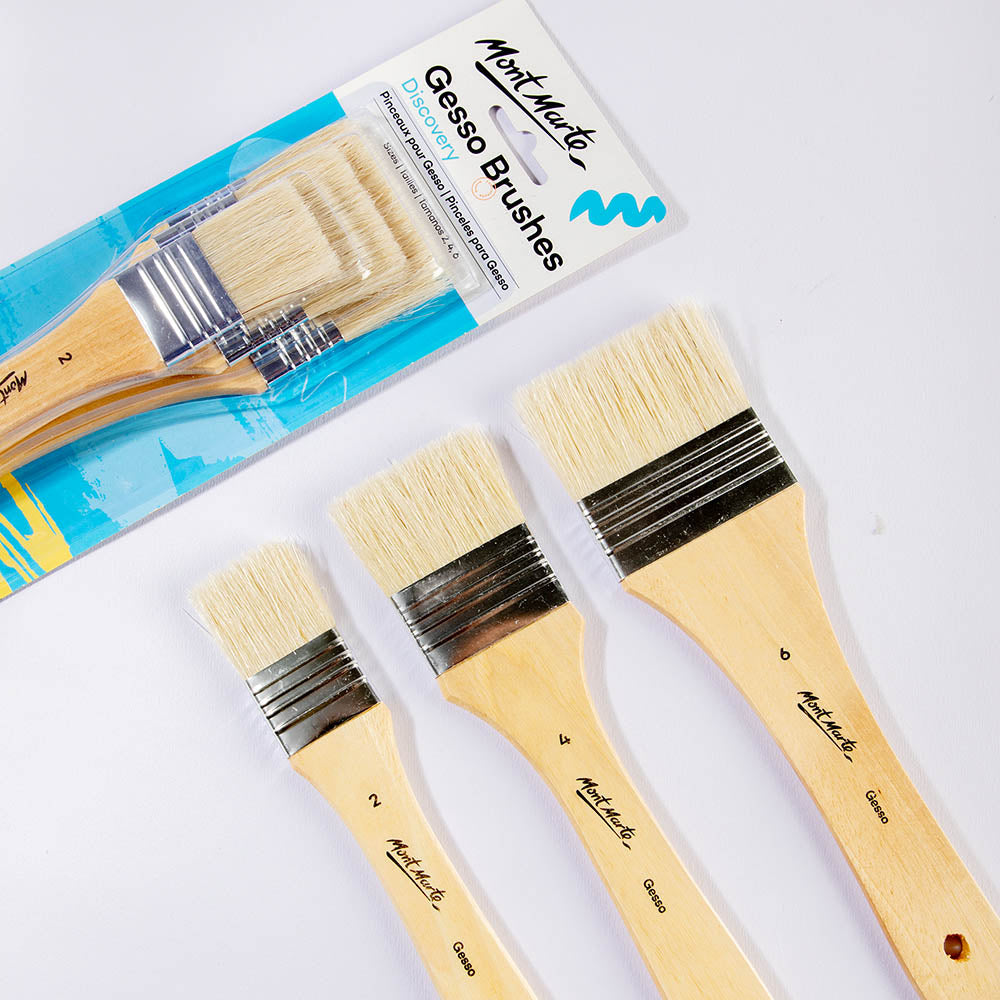 Gesso Brushes Discovery 3pc - Perfect for Priming & Painting