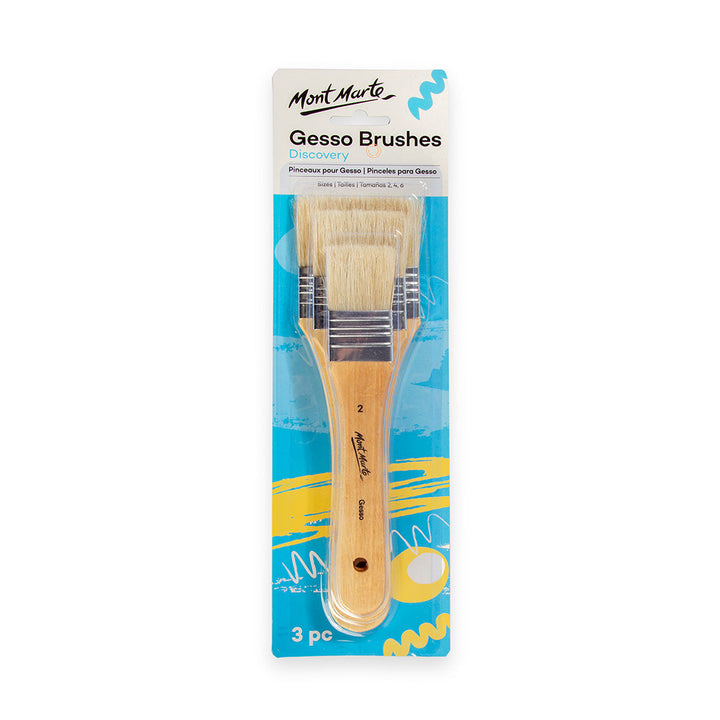 Gesso Brushes Discovery 3pc - Perfect for Priming & Painting